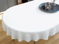 Goldea pamut asztalterítő - fehér - ovális 140 x 280 cm