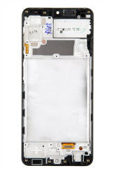 Samsung Galaxy A22 kompatibilis LCD modul kerettel, OEM jellegű, fekete (GH82-25944A)