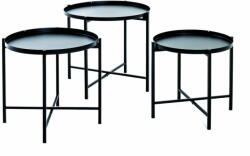 Mørtens Furniture Ronan dohányzóasztal (3 db-os szett), 43 cm, fekete