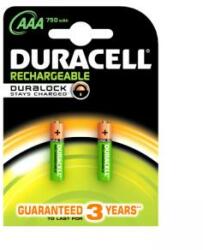 Duracell Baterii reîncărcabile DURACELL - AAA 2BCd 750 mAh, 2 bucăți la pachet, 15.00411