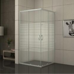 Inter Ceramic Обикновена душ кабина ICS 275/31NEW 90*90 EASY ASSEMBLE Inter Ceramic, 90x90x180см, 4мм, рисувани калени стъкла, квадратна, с две плъзгащи се врати (275/31NEW 90*90 EASY ASSEMBLE)