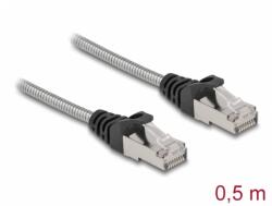 Delock Cablu de retea RJ45 Cat. 6A FTP cu izolatie metalica 0.5m Negru, Delock 80107 (80107)