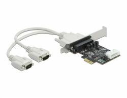 Delock PCI Express Kártya > 2 x soros RS-232 tápfeszültséggel 5 V / 12 V (89909)
