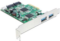 Delock PCI Express kártya > 2 x külső USB 3.0, 2 x belső SATA 6 Gb/s (89359)