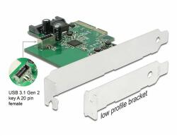 Delock PCI Express Kártya 1 x belső USB 3.2 Gen 2 Kulcs A, 20 tűs anya csatlakozó (89029)