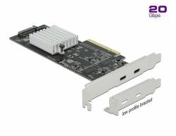 Delock PCI Express x8 Kártya - 2 x külső SuperSpeed USB 20 Gbps (USB 3.2 Gen 2x2) USB Type-C hüvely (89009) - dellaprint