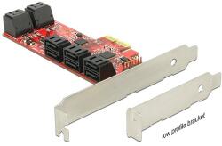 Delock PCI Express kártya > 10db belső SATA (6Gb/s) csatlakozóval, alacsony profilú kivitel (89384)