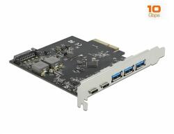 Delock PCI Express x4 Kártya - 2 x USB Type-C + 3 x A-típusú USB - SuperSpeed USB 10 Gbps (89064)