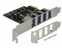 Delock USB 3.0 PCI Express Kártya, 4 x külso A-típusú anya csatlakozóval (90304)