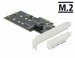 Delock 3 SATA port és 2 M. 2 B kulcsos csatlakozó PCI Express x4 Kártya - alacsony profilú formaténye (90499)