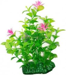 Plantă artificială pentru acvariu, cu flori de culoare roz 15 cm
