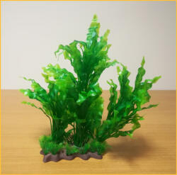 Plantă pentru acvariu cu bază, cu frunze lungi ondulate (8.5 x 27 cm)