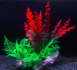 Colonie de alge roșii-verzui, plante artificiale de acvariu 17 cm