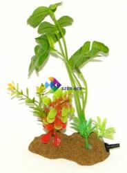 Happet piatră oxigenare plantă artificială verde, decor acvariu (95 x 60 x 185 mm)