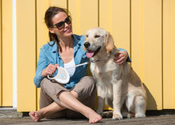 flexi Style lesă retractabilă | Culori pastelate (3 m | S | pentru câini până la 12 kg | Albastru deschis)
