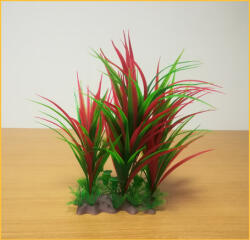 Plantă de acvariu cu frunze lungi, roșii și verzi (20 x 38 cm)
