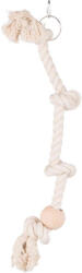 TRIXIE frânghie de cățărat din bumbac cu minge de lemn pentru papagali (60 cm, ø 23 mm) (5168)