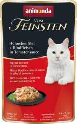 Animonda Vom Feinsten Pouch file de pui și carne de vită, hrană în pliculeț pentru pisici, cu sos de roșii (18 x 50 g) 900 g