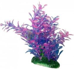 Plantă artificială de acvariu cu frunze mov și roz 15 cm