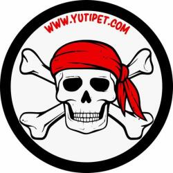 MONTANA DOG - Etichete grafice pentru hamurile Yutipet, mărimea M-XXL (Craniu de pirat cu bandană roșie)
