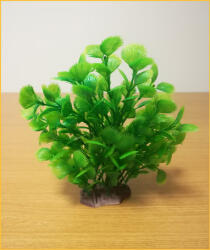 Plantă de acvariu din plastic, cu frunze verzi rotunde și zimțate (24 x 22 cm)
