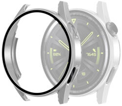 Husa din plastic cu sticla de protectie pentru Huawei Watch GT 3 42mm argintiu