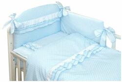 AMY - Lenjerie 3 piese Cu protectie laterala Baby Chic din Bumbac. 120x60 cm. Blue (67370) Lenjerii de pat bebelusi‎, patura bebelusi