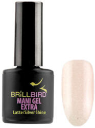 BRILLBIRD Mani Gel Extra - Latte - Silver shine 8 ml - Saját köröm erősítő gél lakk alap