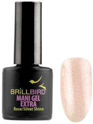 BRILLBIRD Mani Gel Extra - Rose - Silver shine 8 ml - Saját köröm erősítő gél lakk alap