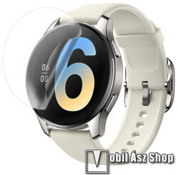  TPU okosóra képernyővédő fólia - CLEAR - 1db, törlőkendővel - A TELJES ELŐLAPOT VÉDI! - vivo Watch2 43mm