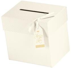  Rössler ajándék gyűjtődoboz (15x20, 5x19, 5 cm) esk. ekrű, csíkos, Mr&Mrs Simply Love 2021 (13407191000)
