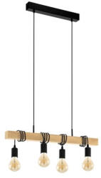 Led Zone Lustra vintage cu bara din lemn 6xE27, 700x105x1100 mm (45621-)