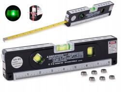 Verk Group Nivela multifunctionala cu laser, ruleta 250cm si boloboc, 19x2.8x6 cm, negru (11205)