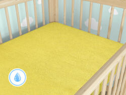 Goldea nem áteresztő frottír matracvédő kiságyba - sárga 70 x 140 cm