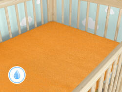 Goldea nem áteresztő frottír matracvédő kiságyba - narancssárga 60 x 120 cm