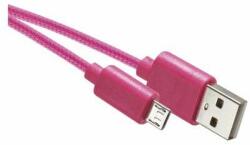 EMOS Töltő- és adatkábel USB-A 2.0 / micro USB-B 2.0, 1 m, rózsaszín (SM7006P) - pepita