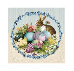  Szalvéta 1db 33x33cm Easter Egg Wreath, Húsvéti tojáskoszorú (AMB.23312780)