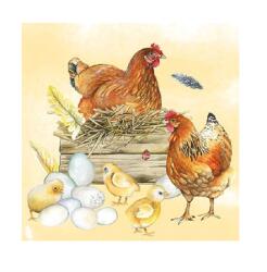  Szalvéta 1db 33x33cm Breeding Chicken, Csirke család (AMB.13312820)