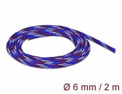 Delock Fonott kábelharisnya nyújtható 2 m x 6 mm kék-piros-fehér (20741) - dellaprint