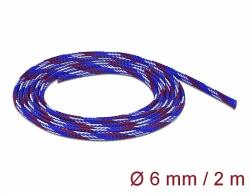 Delock Fonott kábelharisnya nyújtható 2 m x 6 mm kék-piros-fehér (20741)