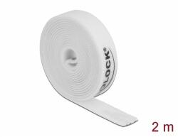 Delock Velcro fehér ragasztó szalag guriga Hx 2 m x Sz 15 mm (18386)