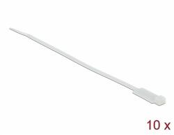 Delock Kábelkötöző címkével Hx 270 x Sz 4, 8 mm, 10 darab fehér (18957)