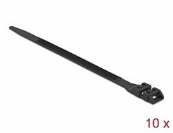 Delock Kábelösszekötő duplazárral Hz 190 x Sz 9 mm fekete 10 darab (18887)