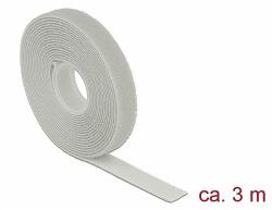 Delock Hurkolható rögzítők, 3 m x 13 mm (H x Sz) tekercs, szürke (18275)