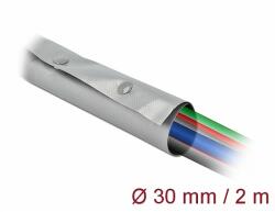 Delock Kábelkarmantyú patent szorítóval 2 m x 30 mm szürke / fekete (20727)