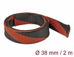 Delock Fonott kábelharisnya nyújtható 2 m x 38 mm fekete-piros (20753) - dellaprint
