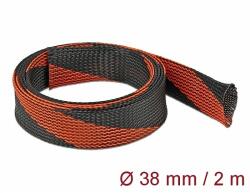 Delock Fonott kábelharisnya nyújtható 2 m x 38 mm fekete-piros (20753)