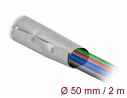 Delock Kábelkarmantyú patent szorítóval 2 m x 50 mm szürke / fekete (20728)