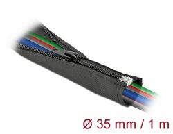 Delock Szőtt önzáródó karmantyú 1 m x 35 mm-es fekete (19218)