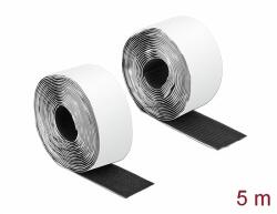 Delock Velcro öntapadó tépőzáras szalag-szett, H 5 m és Sz 50 mm fekete (19073) - dellaprint